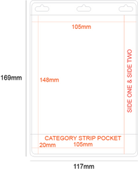 PVC Pocket Holder A6 Size 2 Pocket Category Strip 3 Slots