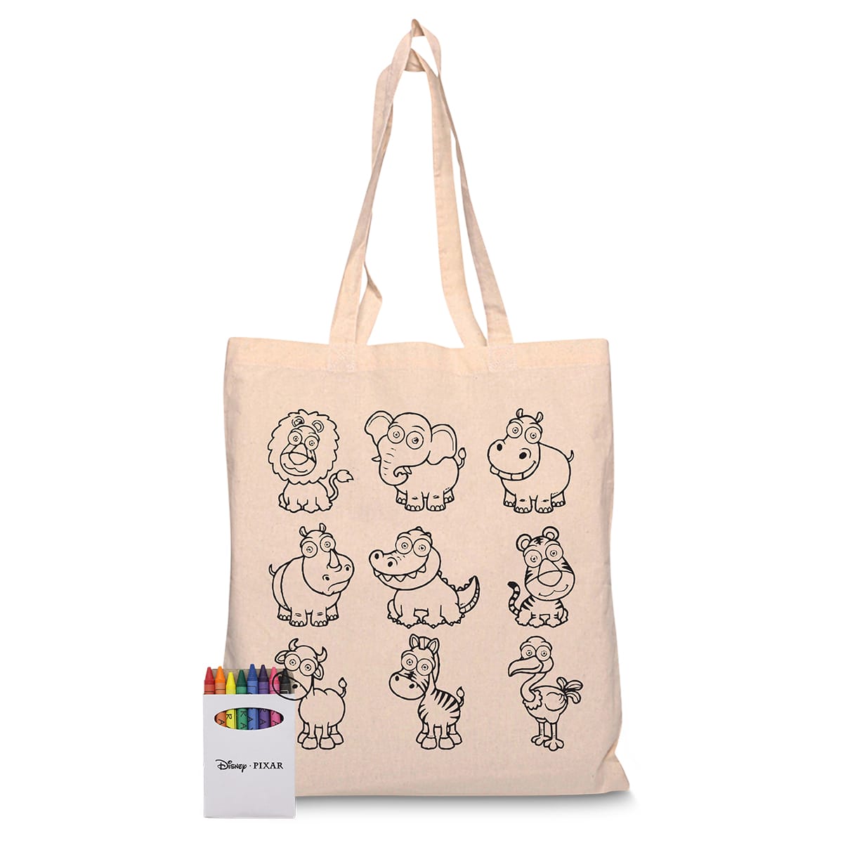 Squiggle Calico bag + Crayon set