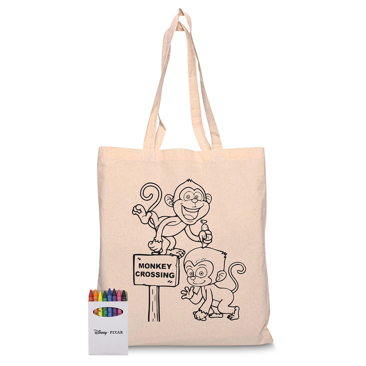 Squiggle Calico bag + Crayon set