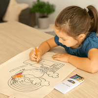 Squiggle Calico bag + Crayon set