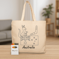Squiggle Calico bag + Crayon set