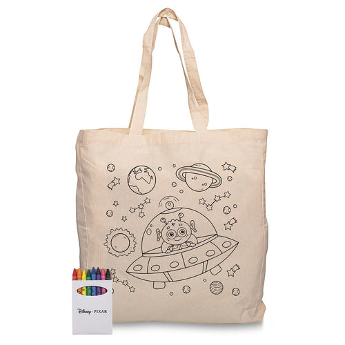 Squiggle Calico bag + Crayon set