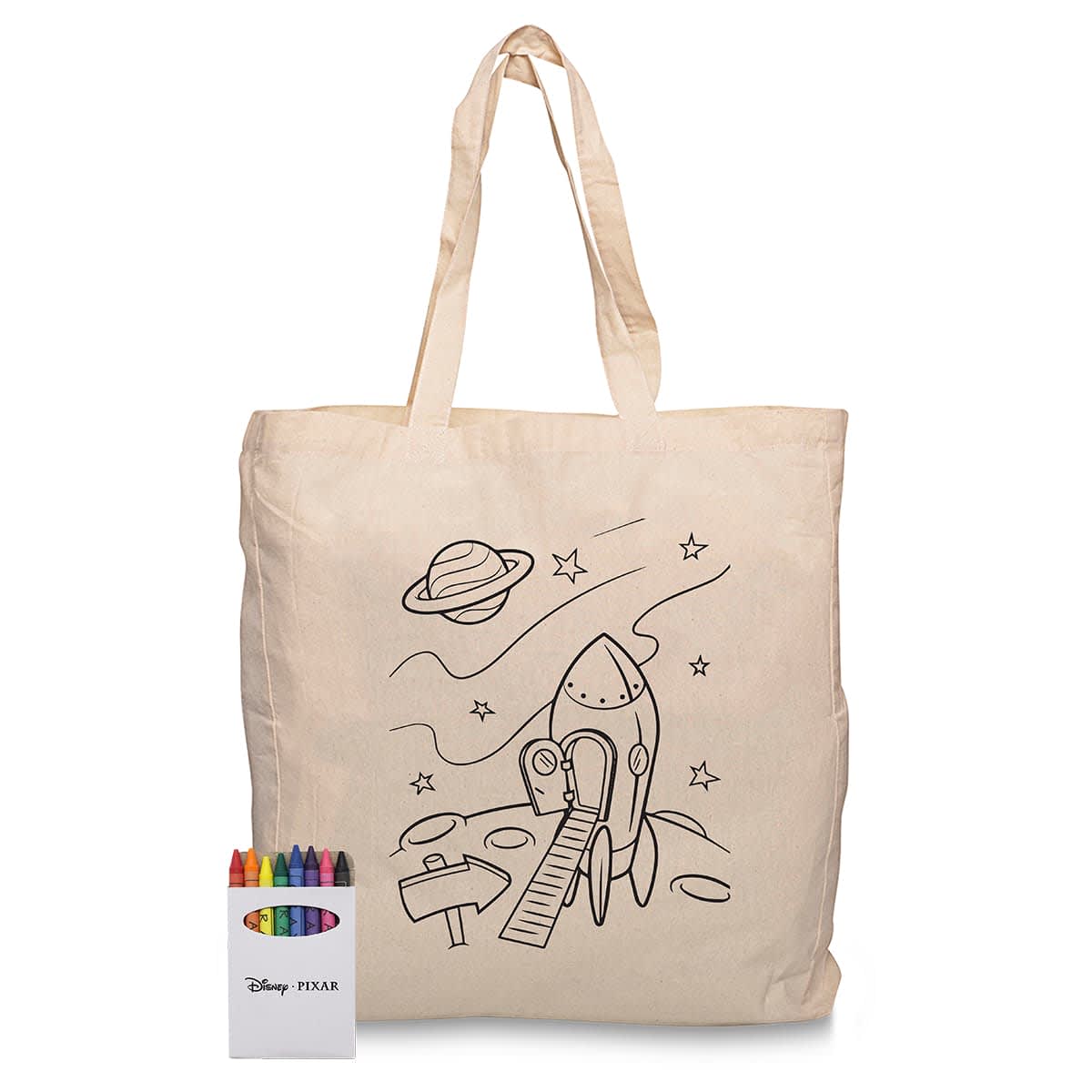 Squiggle Calico bag + Crayon set