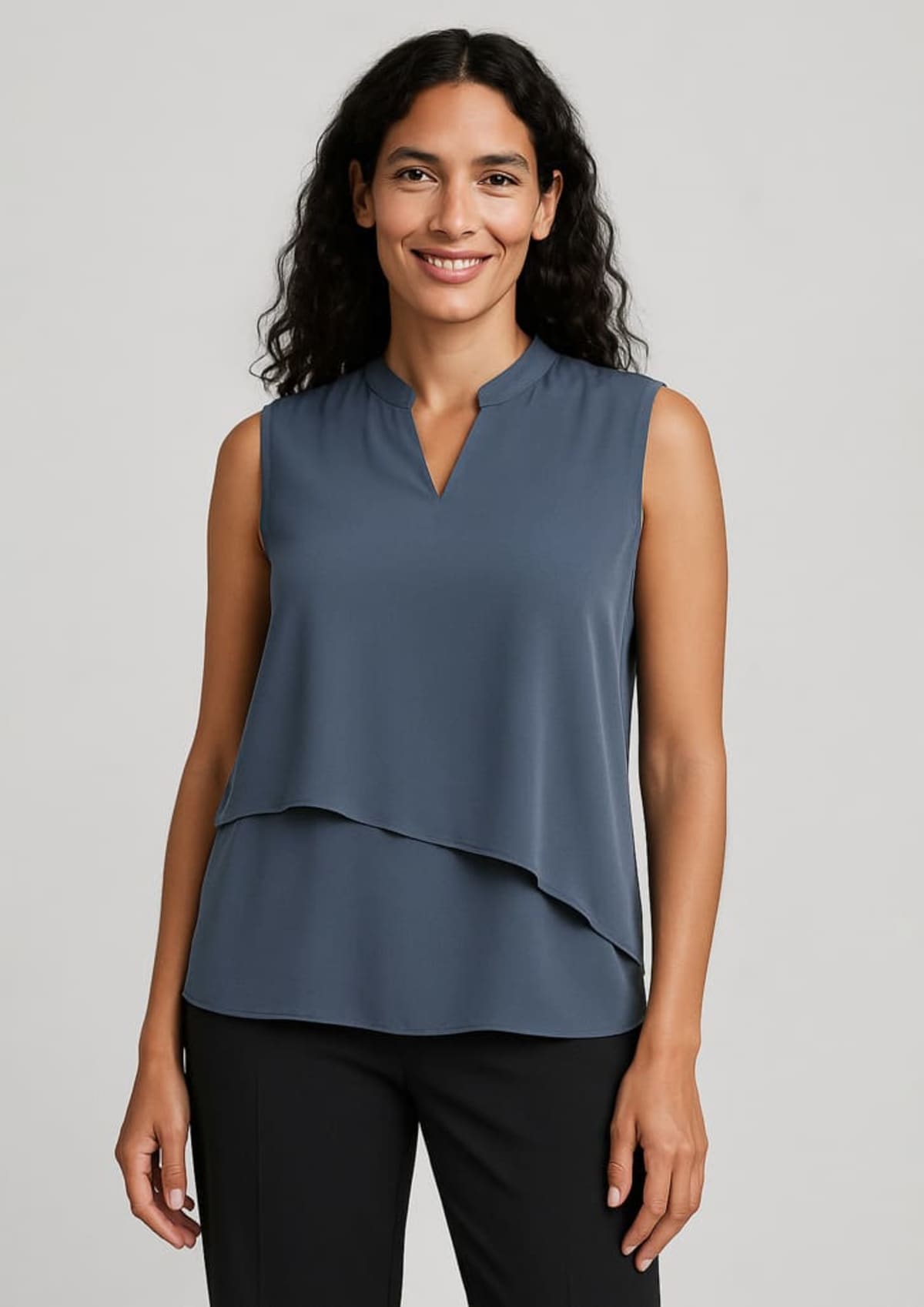 Womens Seville Sleeveless Layered Blouse