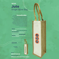 Jute Single Wine Bag