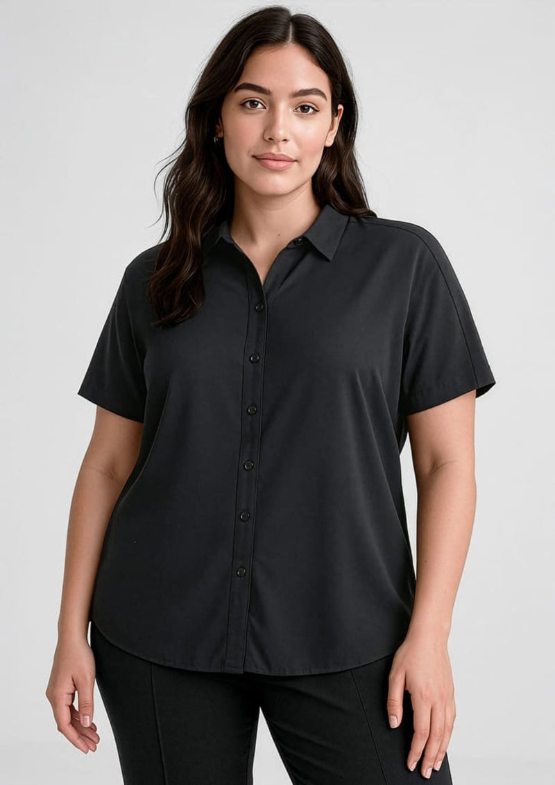 Dahlia Womens Short Sleeve Blouse