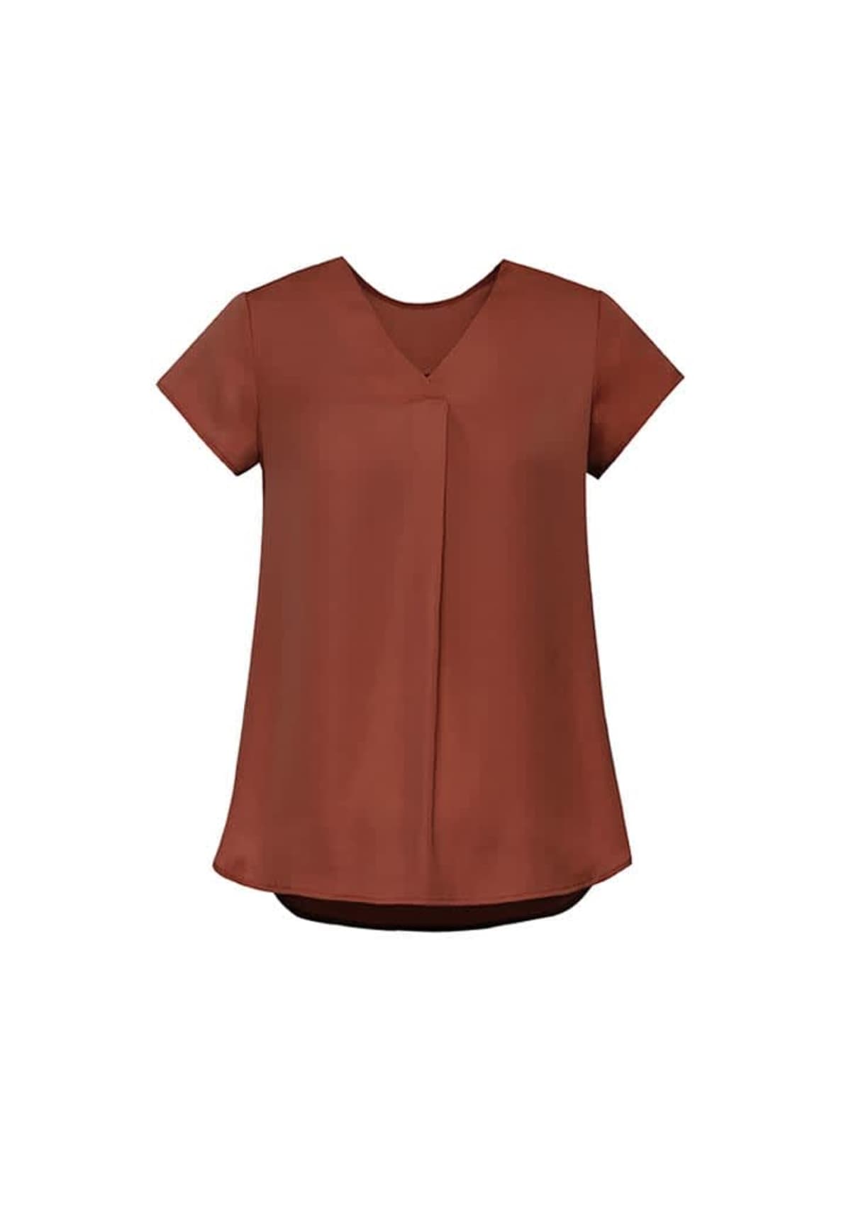Womens Kayla V-Neck Pleat Blouse