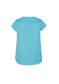 Womens Kayla V-Neck Pleat Blouse