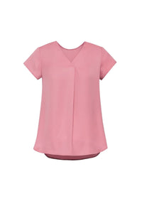 Womens Kayla V-Neck Pleat Blouse