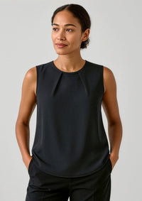 Womens Estelle Sleeveless Pleat Detail Blouse