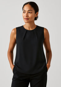 Womens Estelle Sleeveless Pleat Detail Blouse