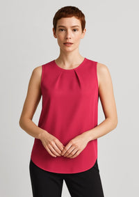 Womens Estelle Sleeveless Pleat Detail Blouse