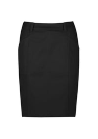 Womens Mid Waist Stretch Chino Skirt