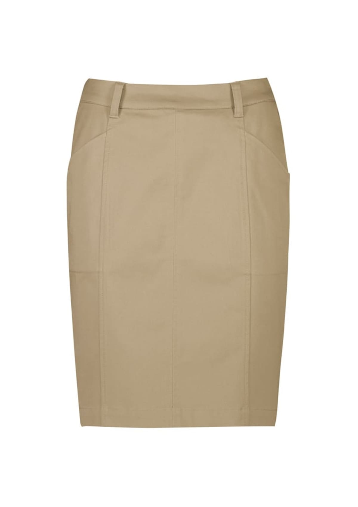 Womens Mid Waist Stretch Chino Skirt