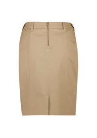 Womens Mid Waist Stretch Chino Skirt