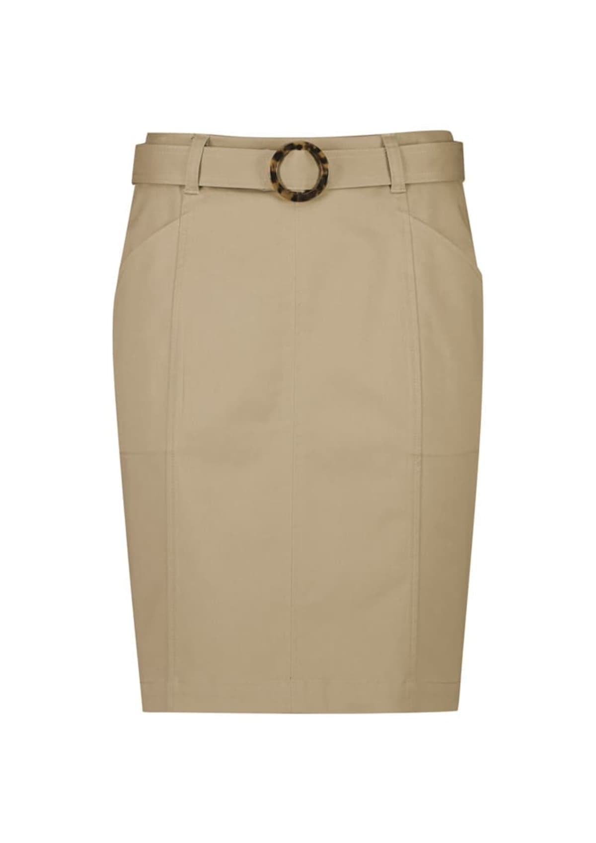 Womens Mid Waist Stretch Chino Skirt