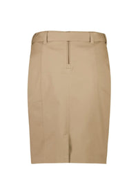 Womens Mid Waist Stretch Chino Skirt