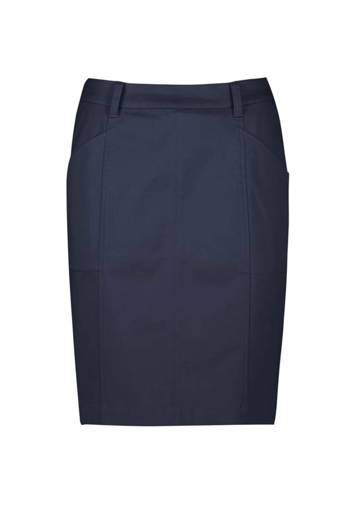 Womens Mid Waist Stretch Chino Skirt