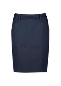 Womens Mid Waist Stretch Chino Skirt