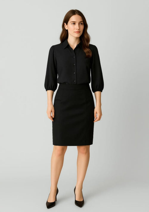 Womens Cool Stretch Mid-waist Pencil Skirt