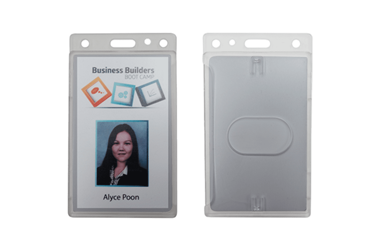 Rigid Frosted Security ID card holder -Portrait