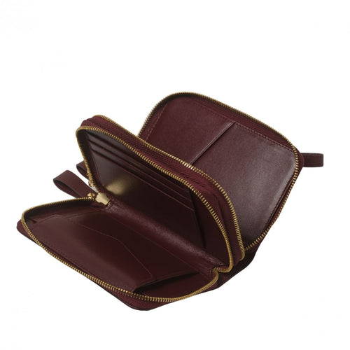 Zipped phone case Evidence Burgundy
