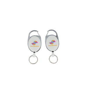 Deluxe Oval Retractable Reel Keyring - Digital Print Double Sided