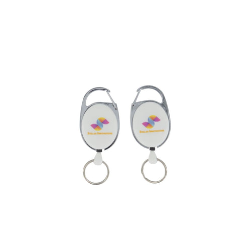 Deluxe Oval Retractable Reel Keyring - Digital Print Double Sided