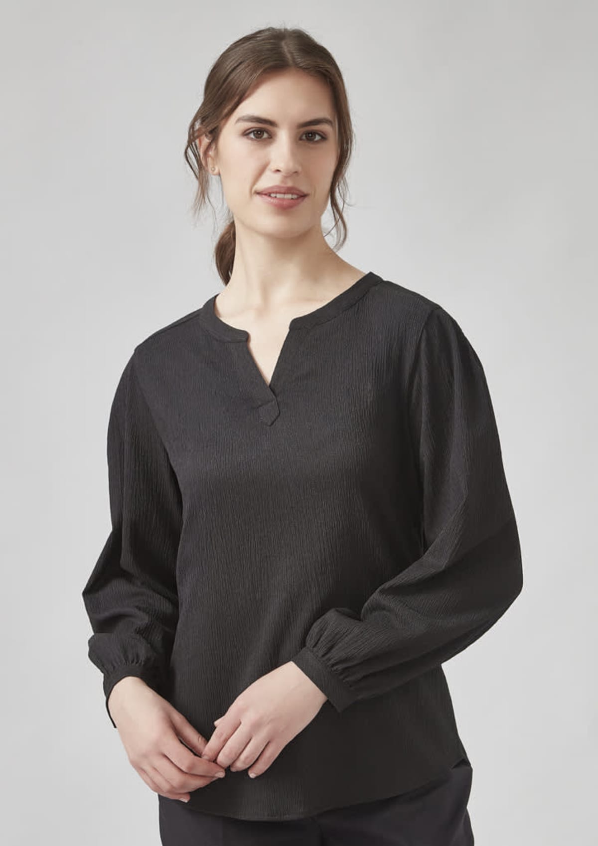 Womens Ruche Long Sleeve Blouse