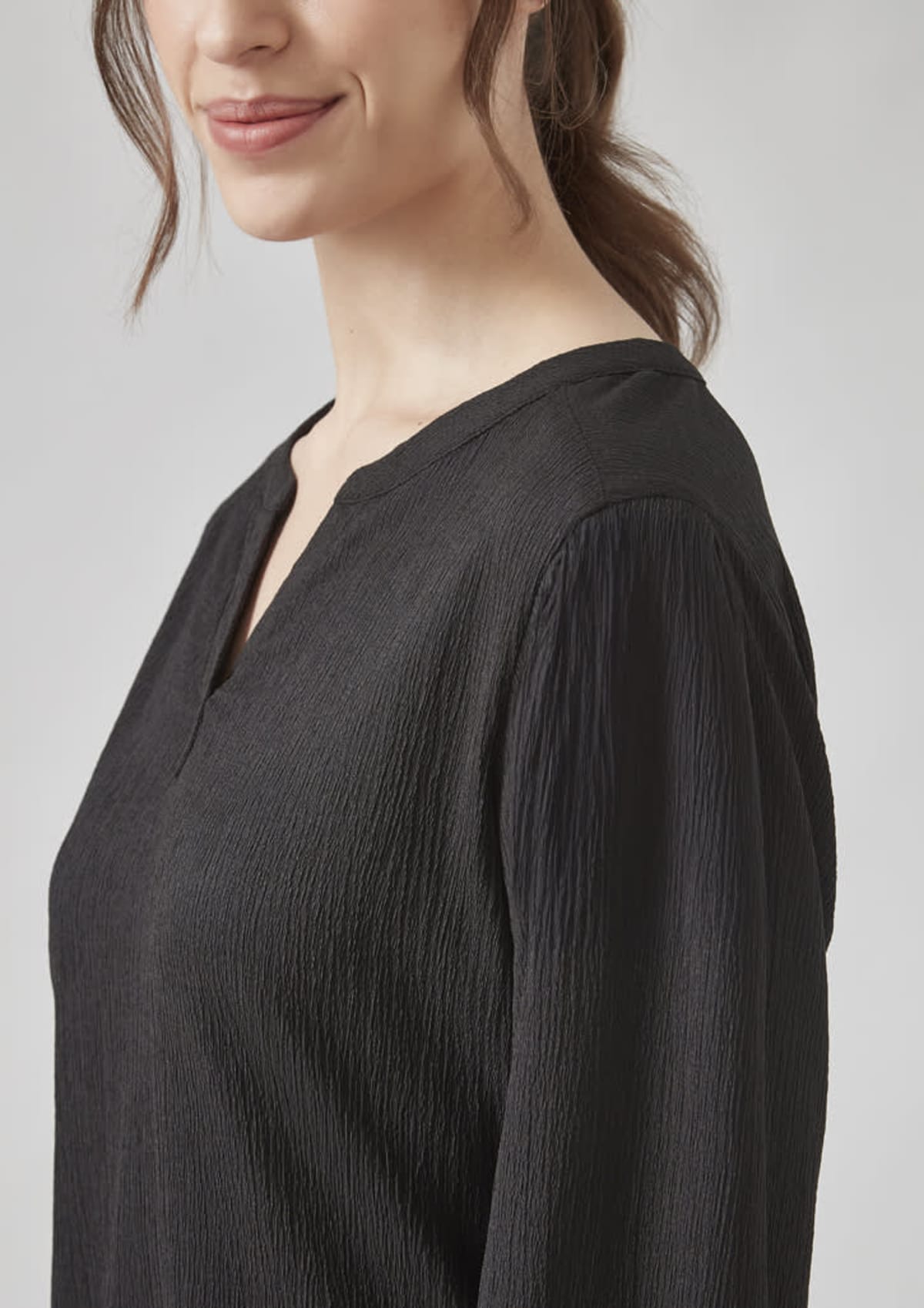 Womens Ruche Long Sleeve Blouse