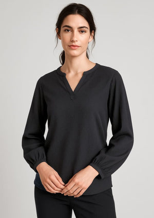 Womens Ruche Long Sleeve Blouse