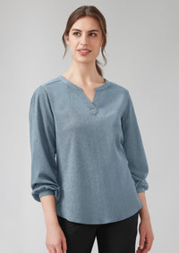 Womens Ruche Long Sleeve Blouse