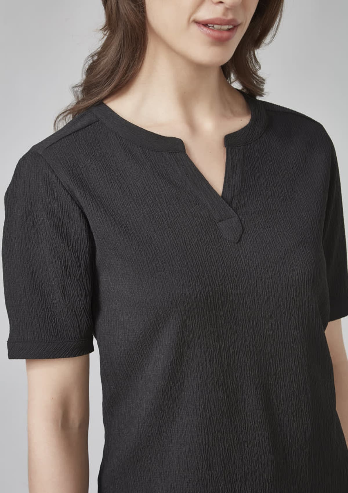 Womens Ruche Short Sleeve Blouse