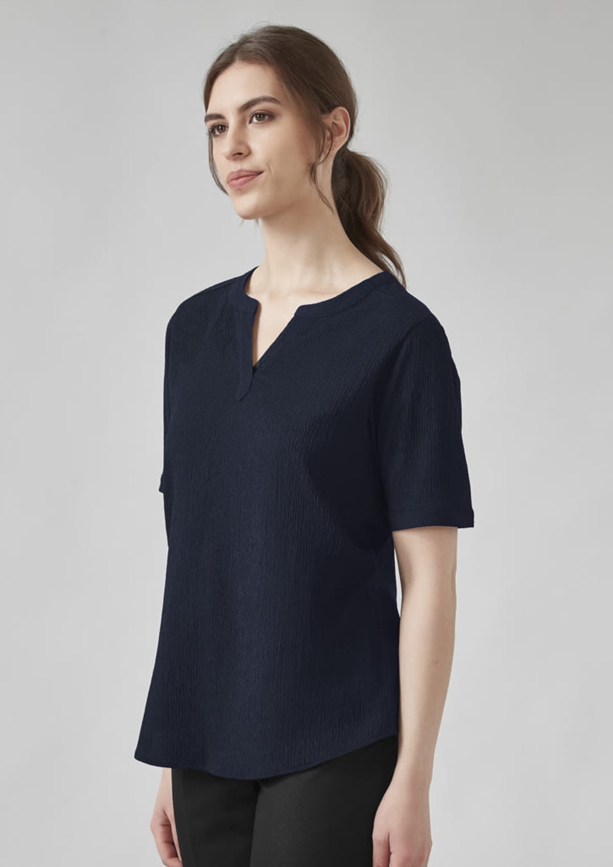 Womens Ruche Short Sleeve Blouse