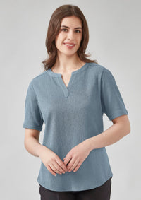 Womens Ruche Short Sleeve Blouse