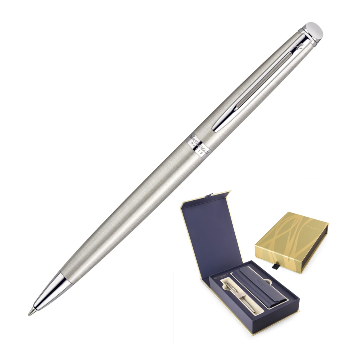 Metal Pen Ballpoint Waterman Hemisphere - Brushed Stainless CT