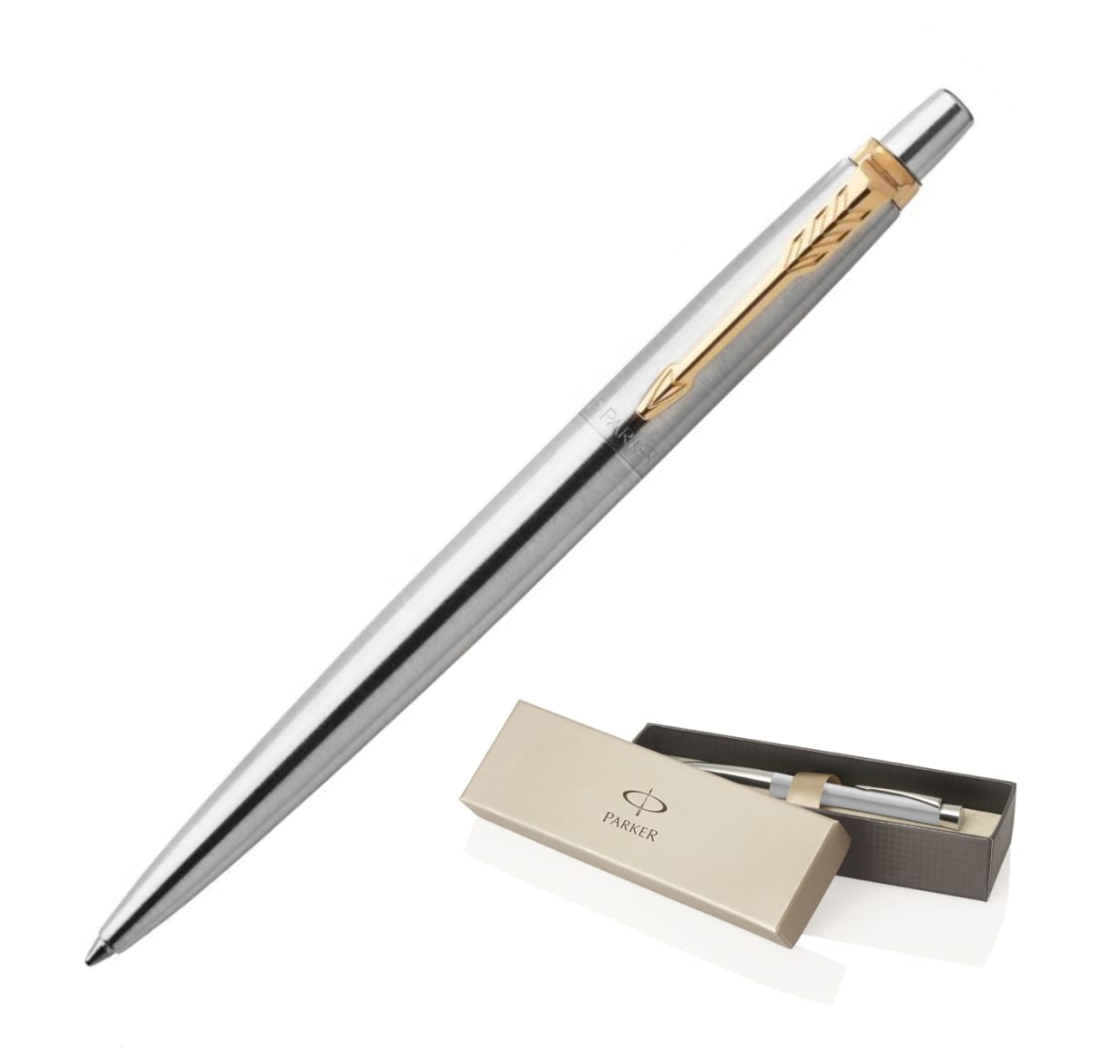 Metal Pen Ballpoint Parker Jotter - Brushed Stainless GT