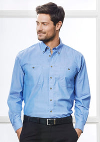 Mens Chambray Long Sleeve Shirt