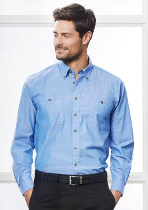 Mens Chambray Long Sleeve Shirt