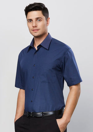 Mens Micro Check Short Sleeve Shirt