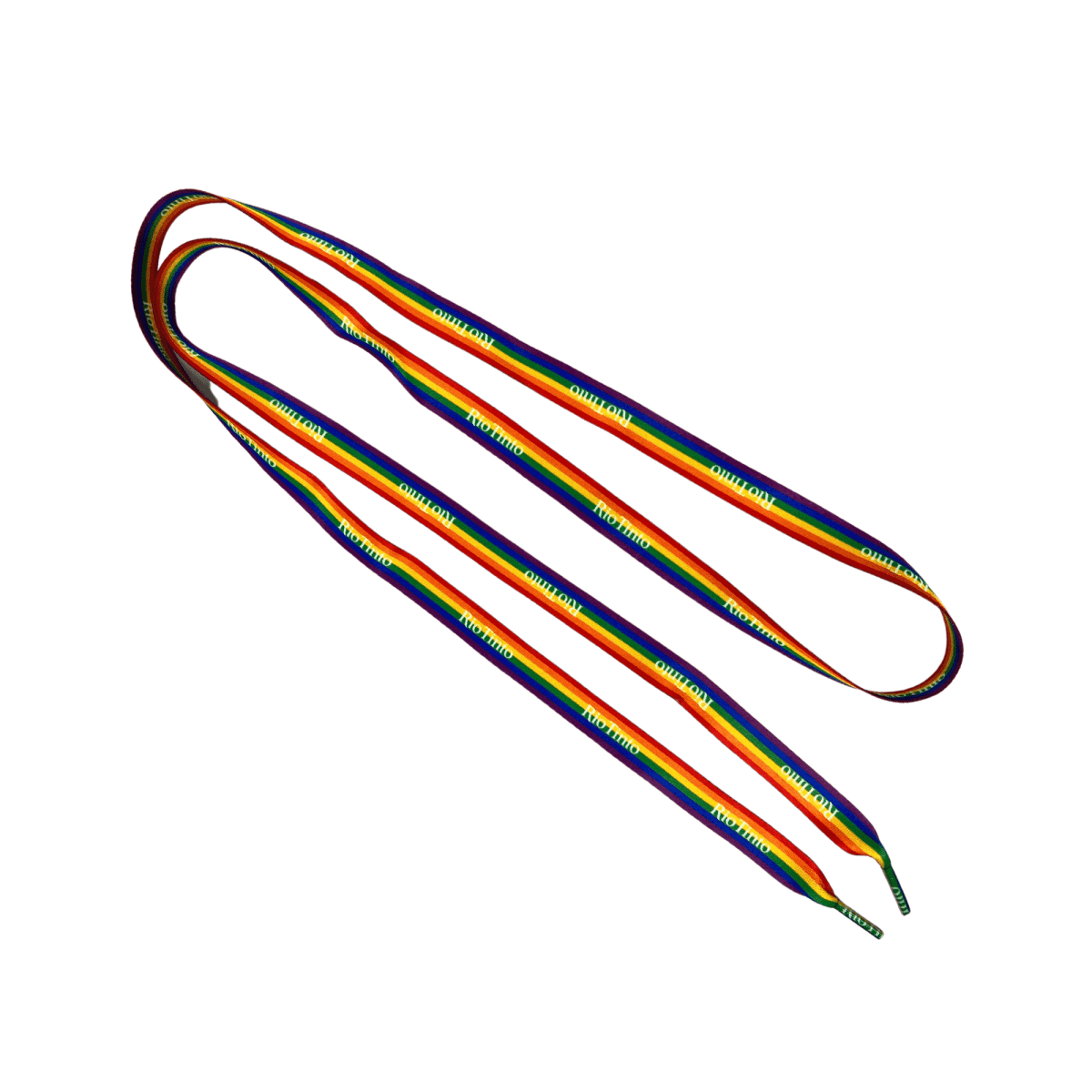 Shoelaces Rainbow with Logo Sublimated 10mm x 1m long