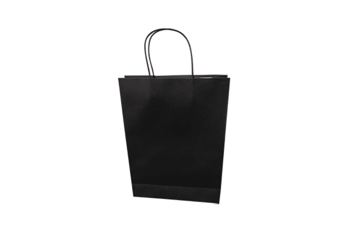 Small Standard Black Kraft Paper Bag Printed