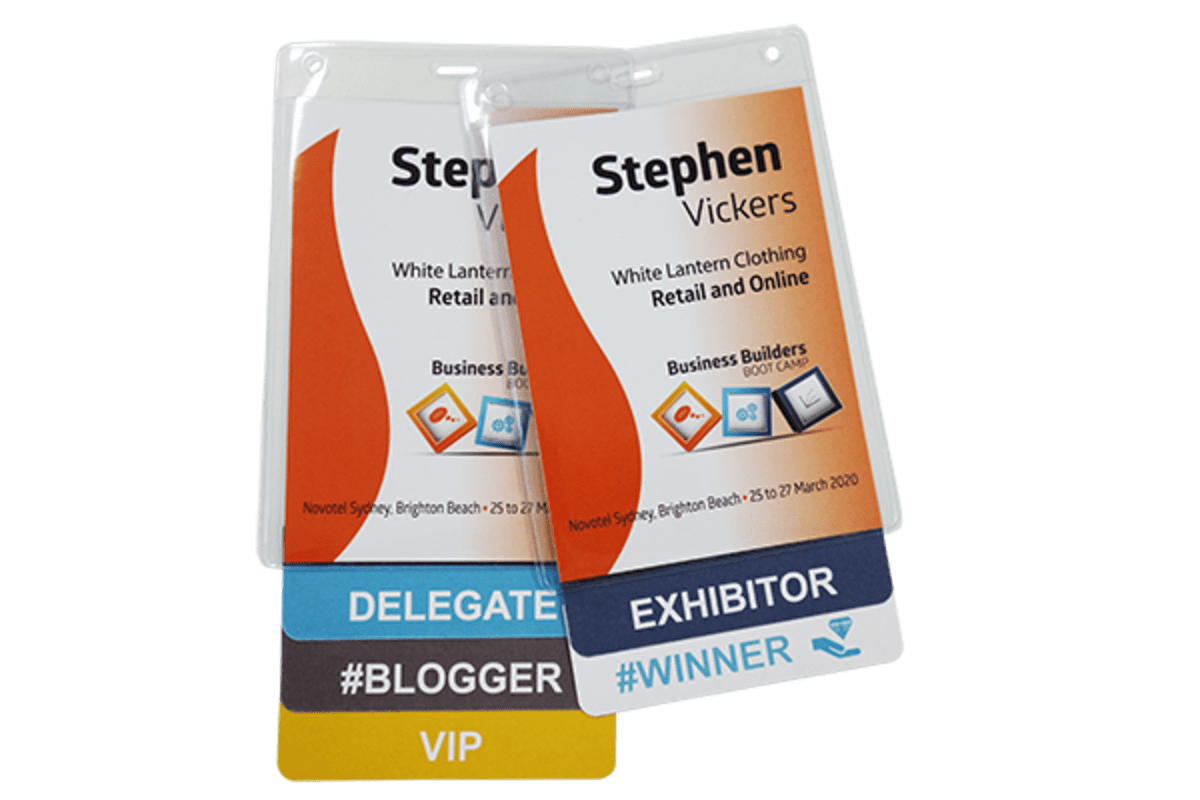 Custom Made Conference Name Tag Stick-Stack-Paper® Ribbons – All ...