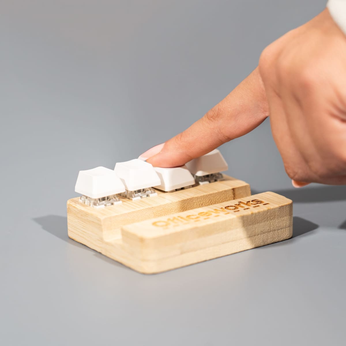 Bamboo Stand Holder Key Pressing Stress Reliever