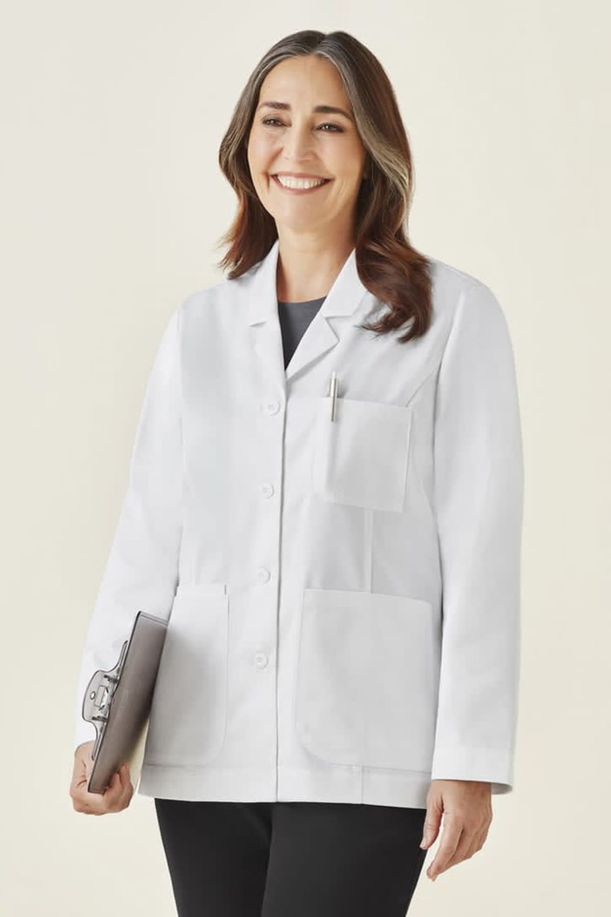 Womens Hope Cropped Lab Coat