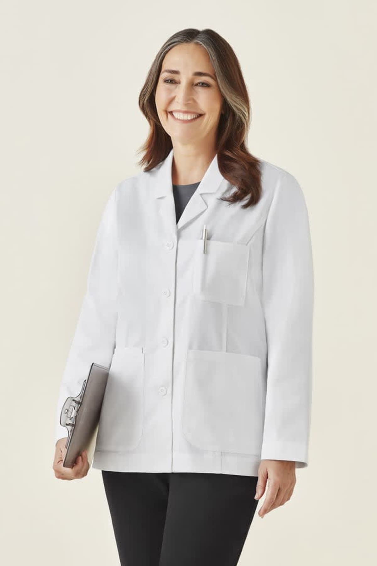 Womens Hope Cropped Lab Coat