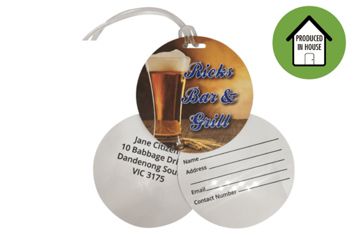 Thick Circle 75mm Luggage Tag Matt Slot Double Side