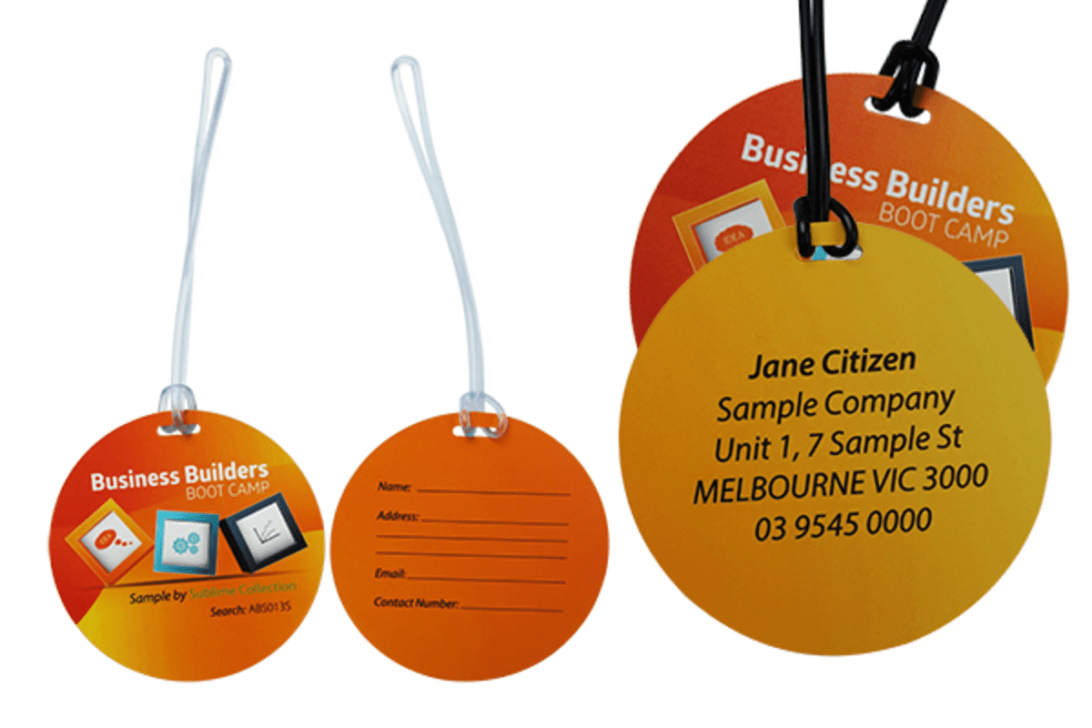 Thick Circle 90mm Matt Luggage Tag