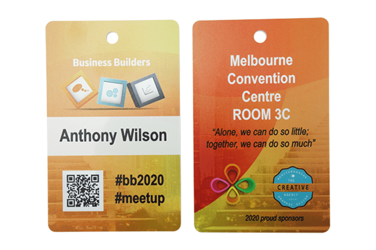 Thick ABS Plastic Small Name Tag Matt with Hole Double Side