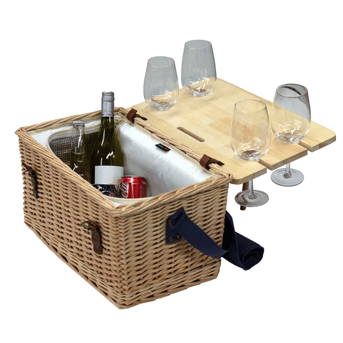 Trekk Wicker Basket With Picnic Table